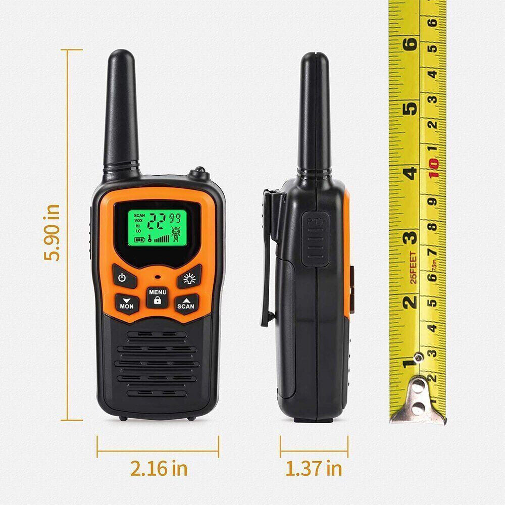 Walkie Talkies 2Pcs Electronic Long Range Walky Talky 8km UHF Backlit LCD NEW