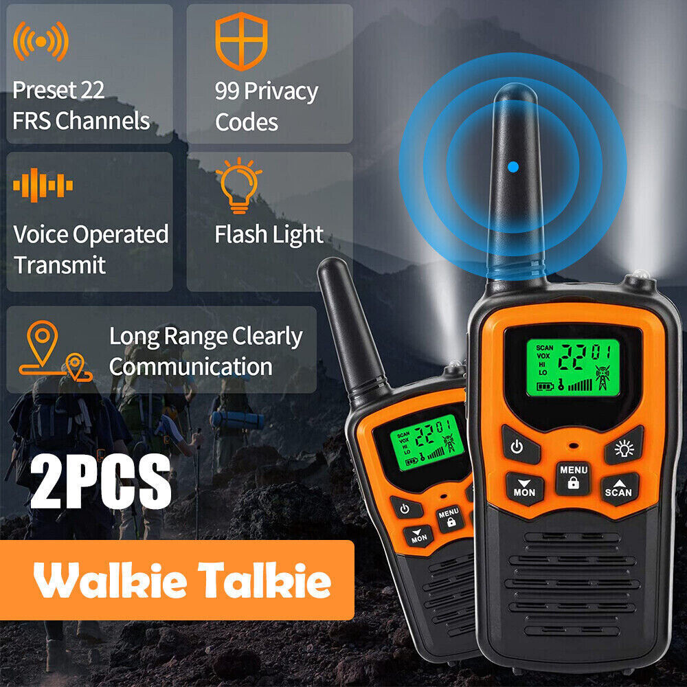 Walkie Talkies 2Pcs Electronic Long Range Walky Talky 8km UHF Backlit LCD NEW