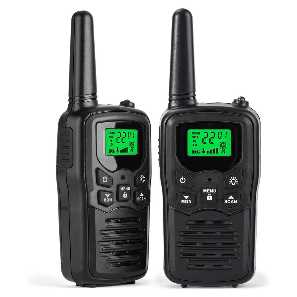 Walkie Talkies 2Pcs Electronic Long Range Walky Talky 8km UHF Backlit LCD NEW