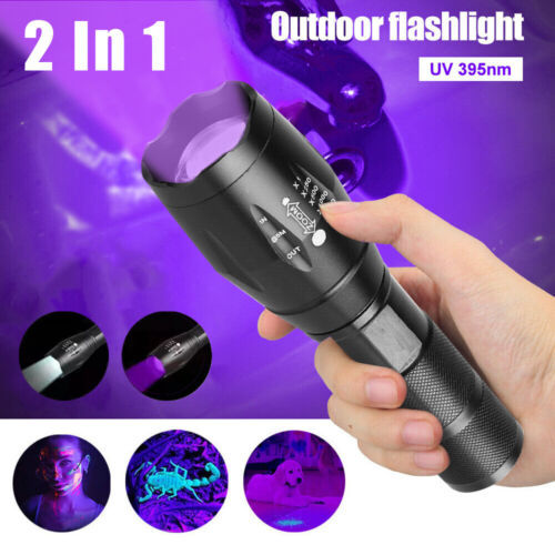 UV Ultra Violet Torch Light Super Bright Rechargeable LED Flashlight