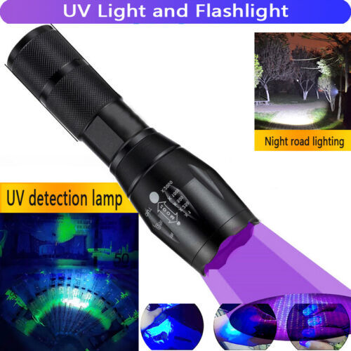 UV Ultra Violet Torch Light Super Bright Rechargeable LED Flashlight