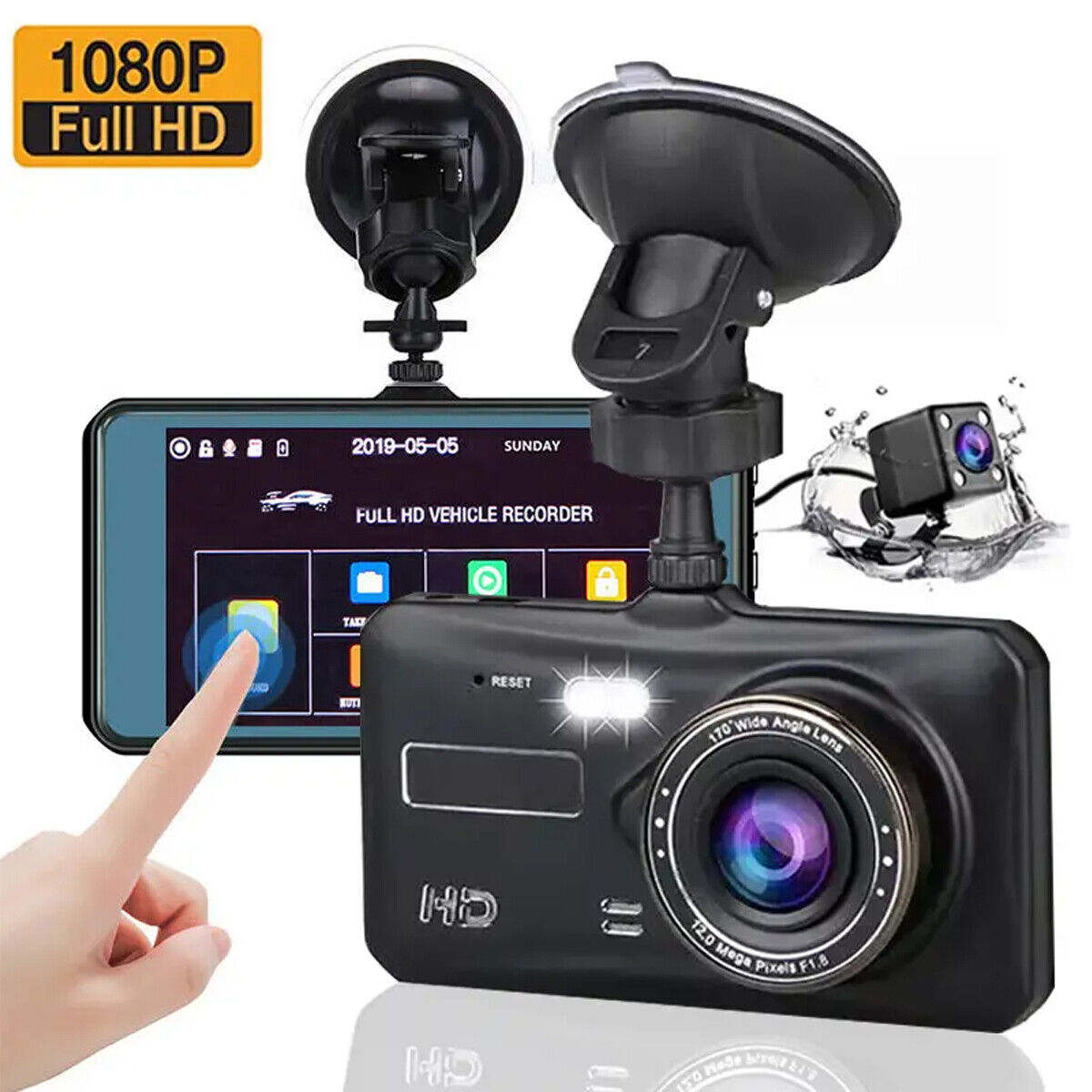 Car Camera Recorder Dual Front And Rear HD 1080P Dash Cam Night Vision